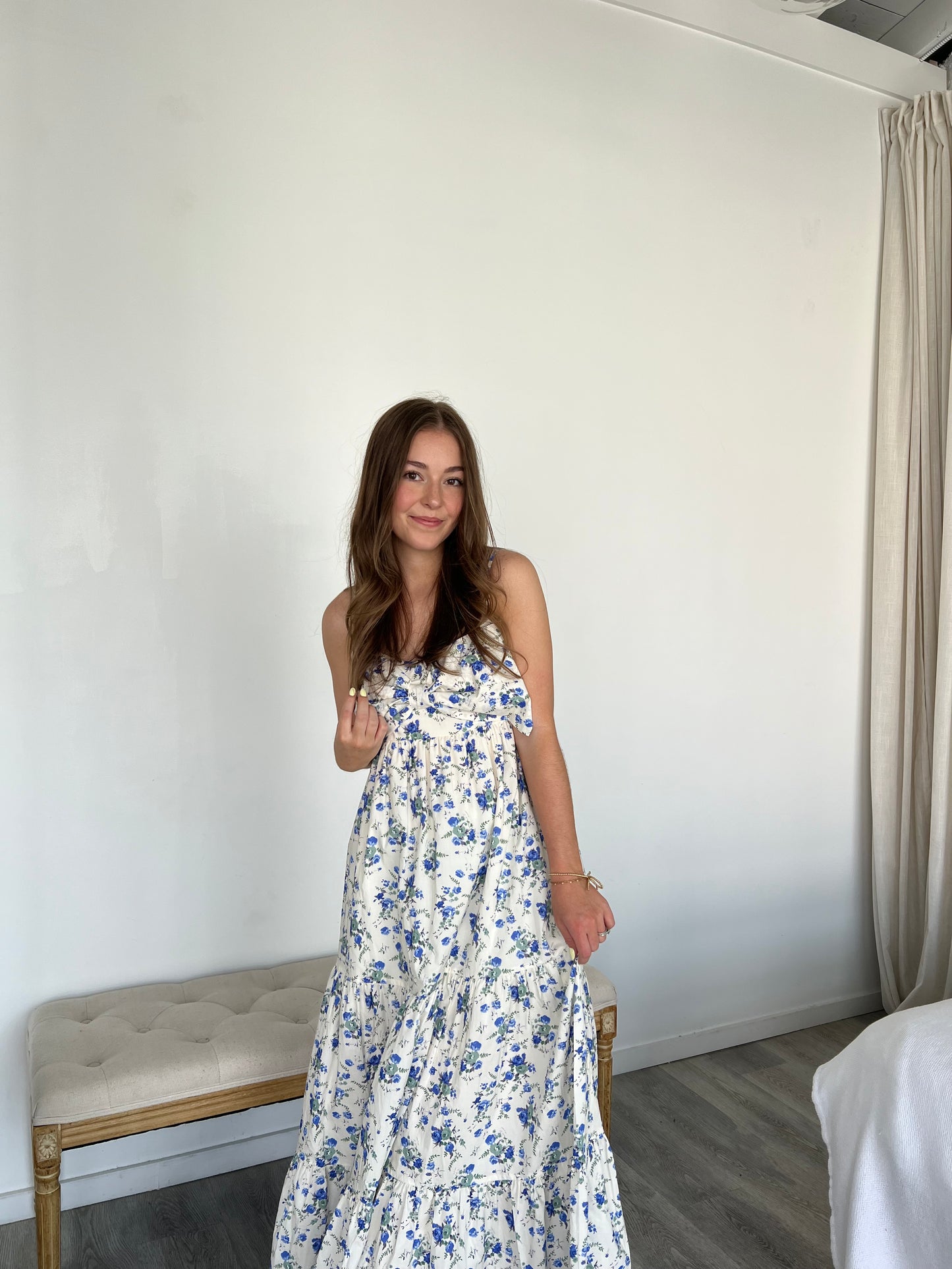 Delaney Bow Maxi - Blue