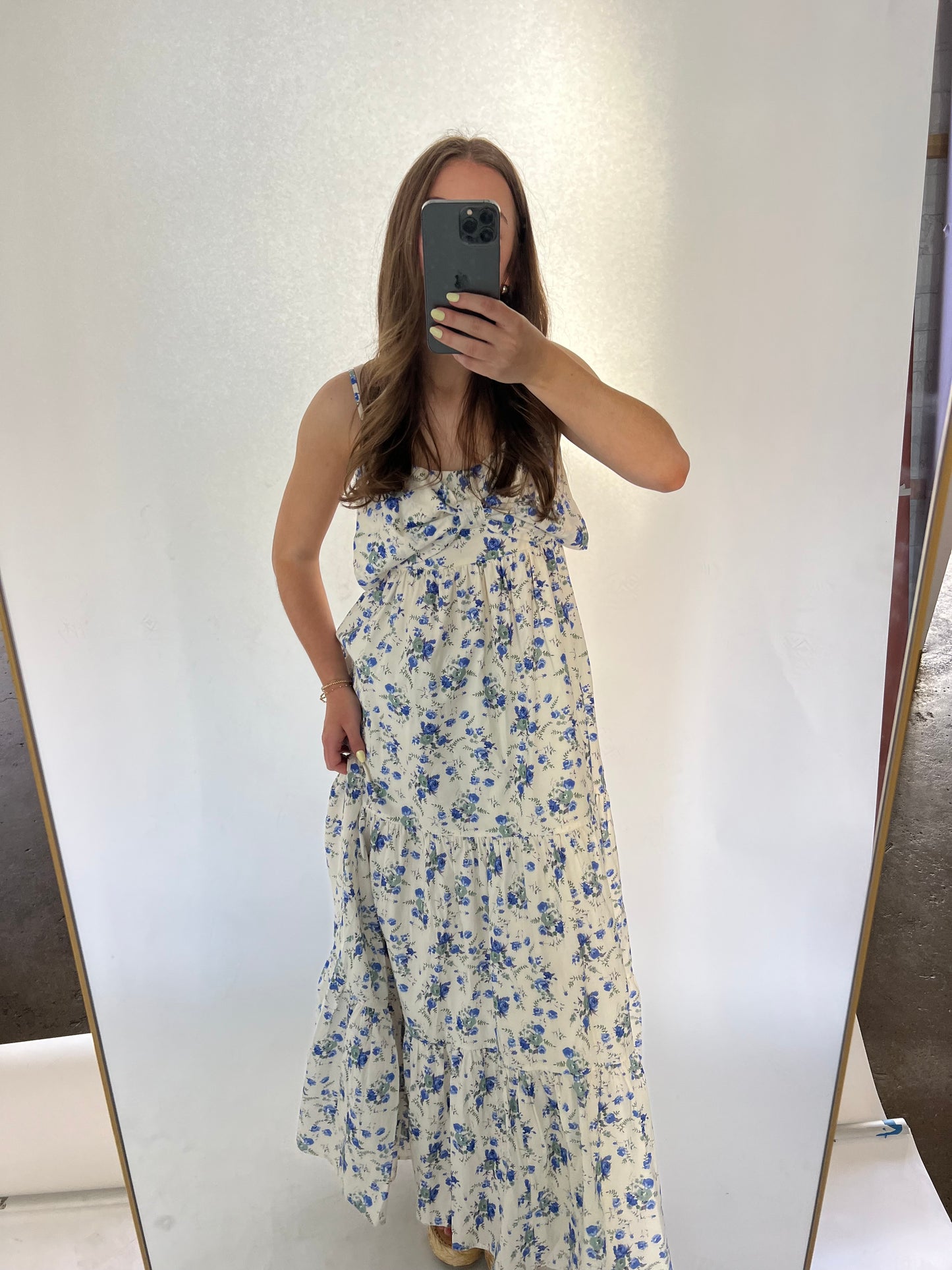 Delaney Bow Maxi - Blue