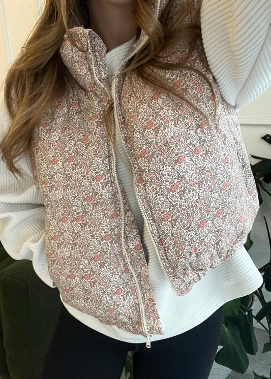 Holly Floral Puffer Vest