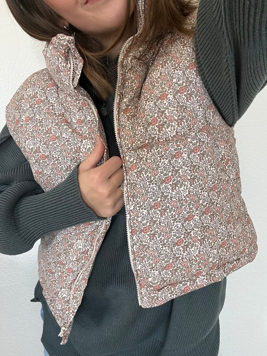 Holly Floral Puffer Vest
