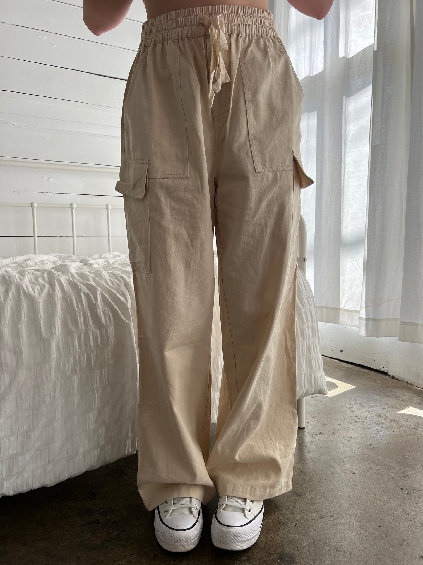 Flora Cargo Pants - Cream