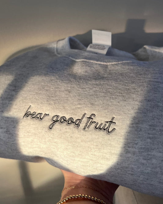 Bear Good Fruit Embroidered Crewneck