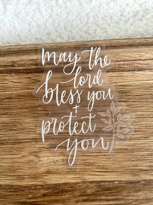 The Lord Bless You Clear Sticker