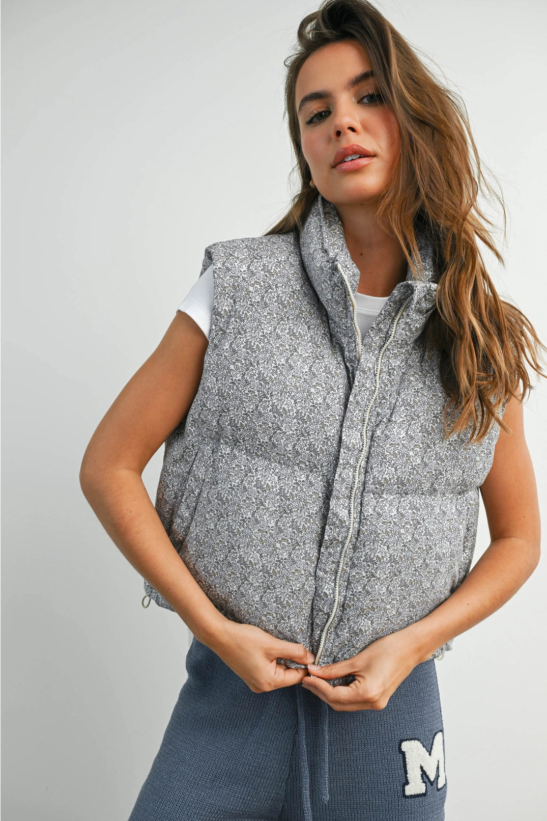 Holly Floral Puffer Vest